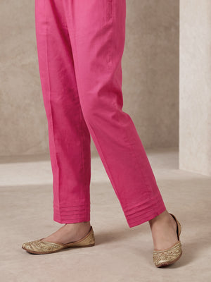Women Light Pink Cambric Trouser - OWSP-2607015