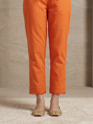 Women Orange Cambric Trouser - OWSP-2607017
