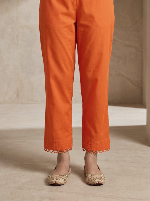 Women Orange Cambric Trouser - OWSP-2607017