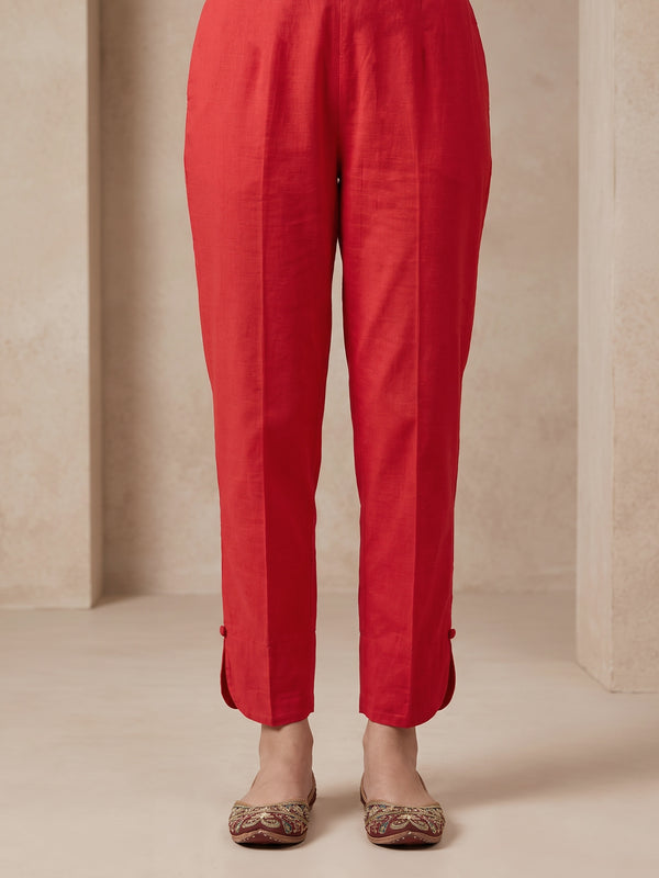 Women Red Cambric Trouser - OWSP-2607013