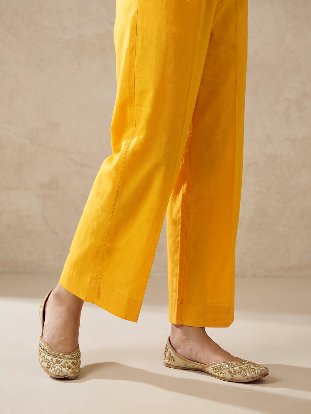 Women Yellow Cambric Trouser - OWSP-2607018