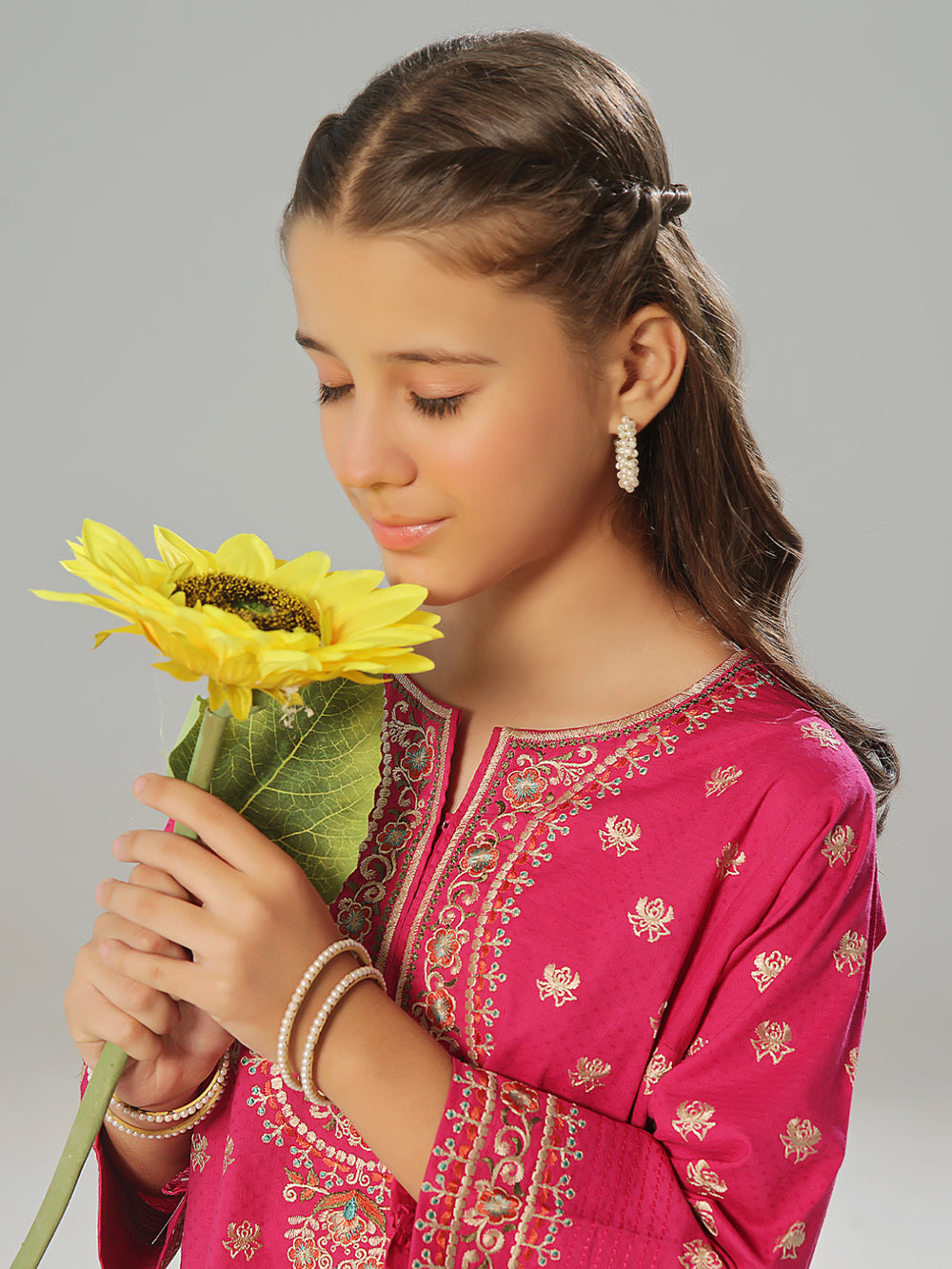 2Pc Embroidered Pret Shirt Trouser Dobby Aatishi - OGE2P-2405013