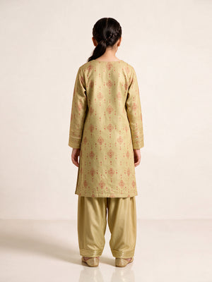 2Pc Fancy Pret Shirt Trouser Masoori Mehandi - OGE2PG-2403012