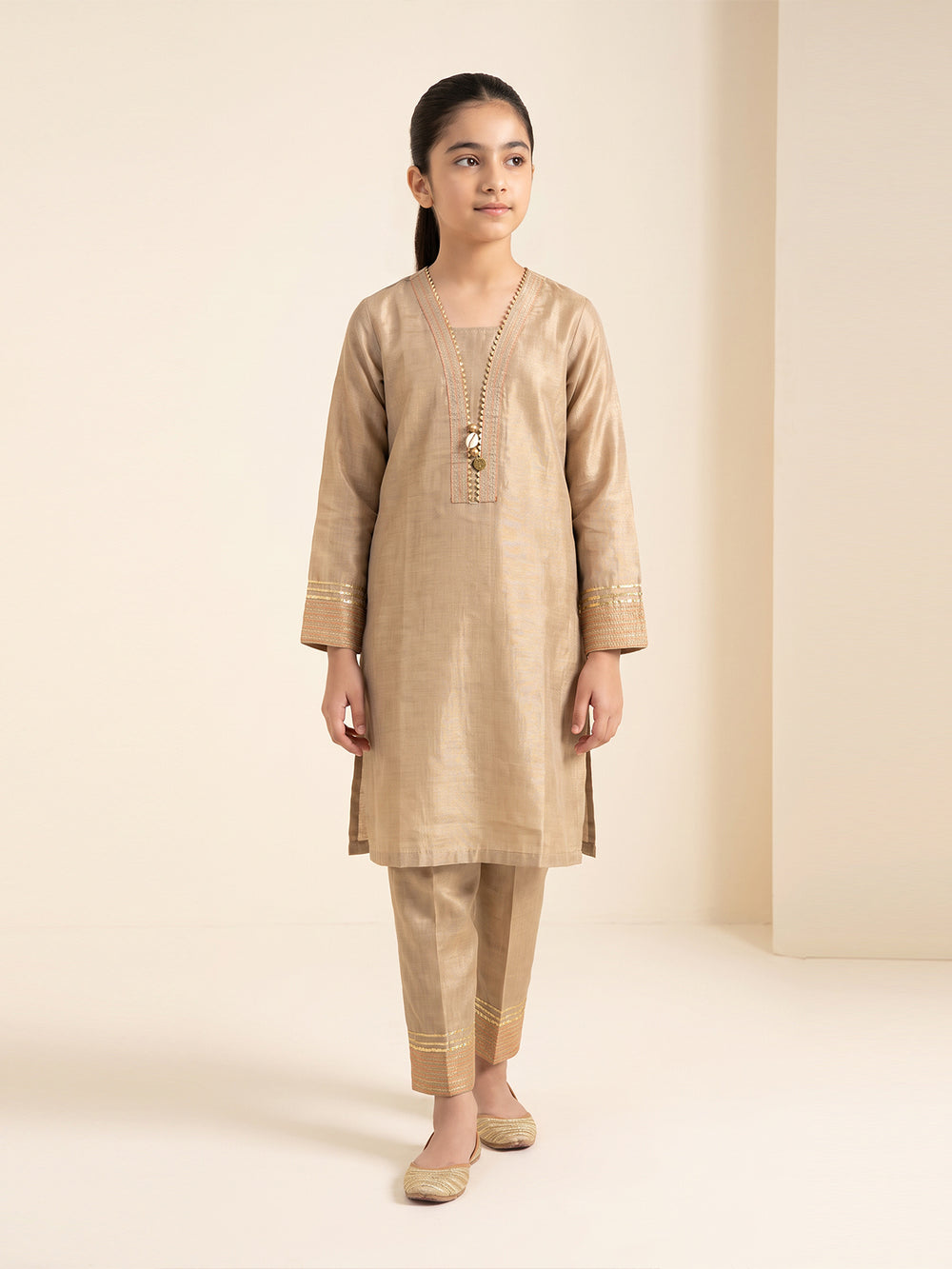 1Pc Fancy Pret Kurti Masoori Golden - OGKTG-2303019