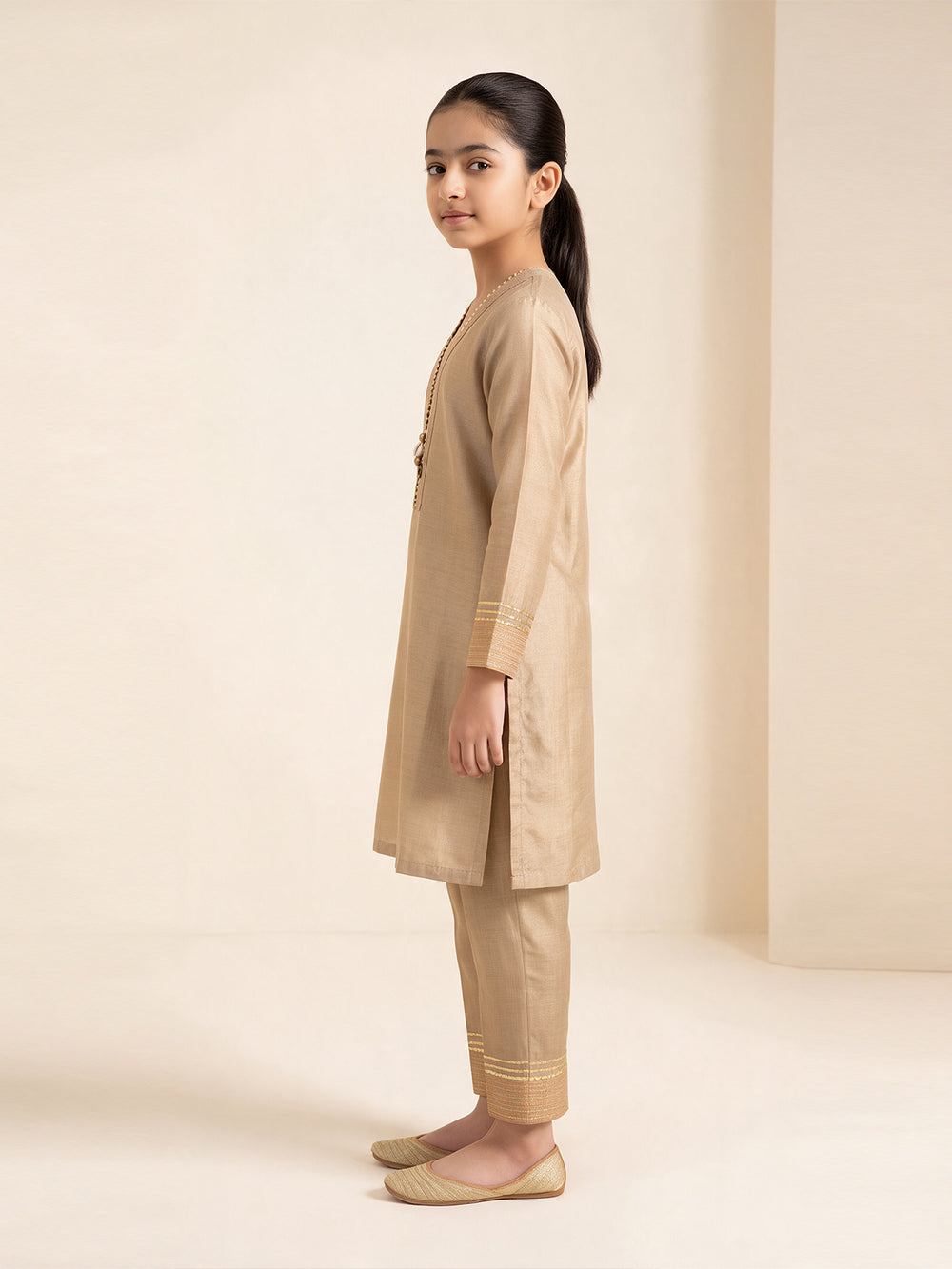1Pc Fancy Pret Kurti Masoori Golden - OGKTG-2303019