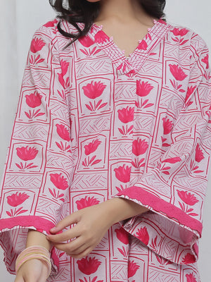 2Pc Printed Pret Shirt Trouser Lawn Pink - OG2P-2506012