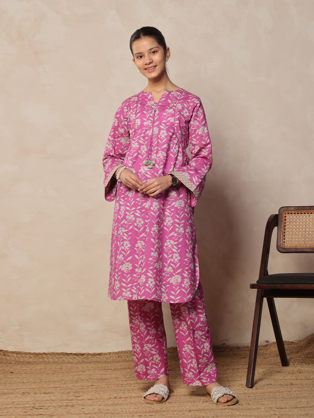 2Pc Printed Pret Shirt & Trouser Lawn Magenta - OG2P-2412056