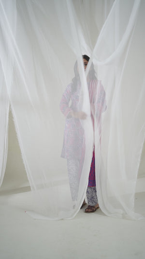 3Pc Printed Pret Suit Lawn Navy Blue - OW3P-2505015