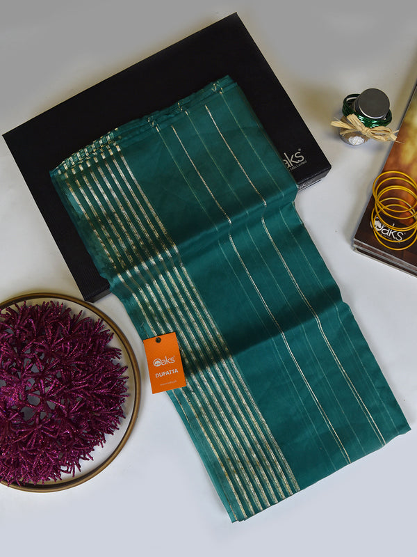 1Pc Formal Pret Dupatta Organza Jacquard Green - OWDT-2504021-1