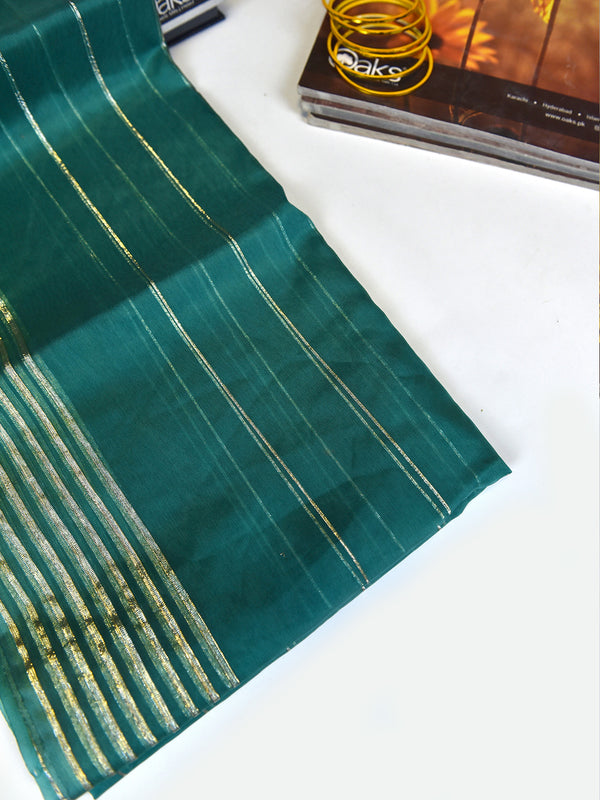 1Pc Formal Pret Dupatta Organza Jacquard Green - OWDT-2504021-1