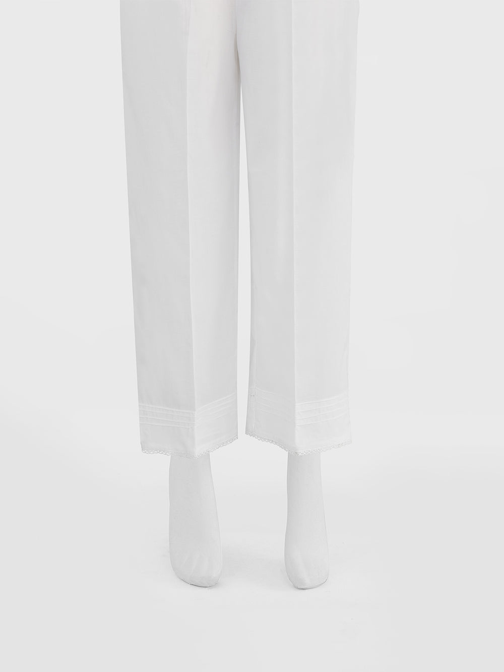 Women White Cambric Trouser - OWSP-2301023