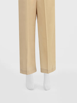 Women Beige Cambric Trouser - OWSP-2411027-1