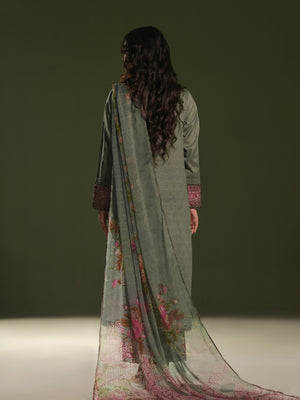 3Pc Embroidered Pret Suit Cambric Green - OWE3P-2411009