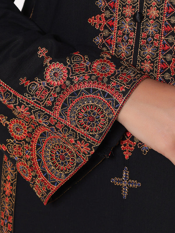 2Pcs Embroidered Pret Shirt Trouser Khaddar Black - OWE2P-25120002-NR-02