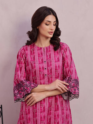 2Pc Embroidered Pret & Unstitched Shirt Trouser Lawn Magenta