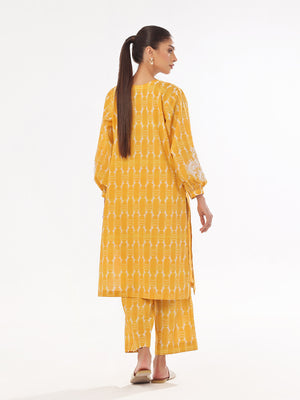 2Pc Embroidered Pret Shirt Trouser Lawn Mustard - OWE2P-2412014