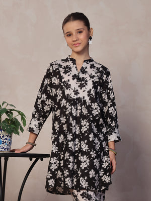 2Pc Printed Pret Shirt Trouser Lawn Black & White - OG2P-2412053