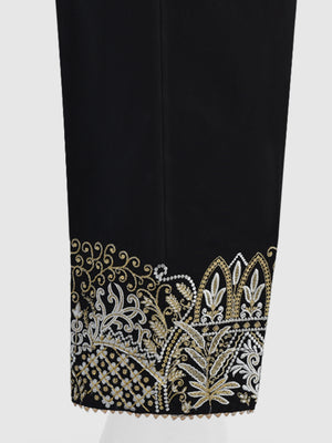 Women Black Lawn Embroidered Trouser - OWESP-2203005