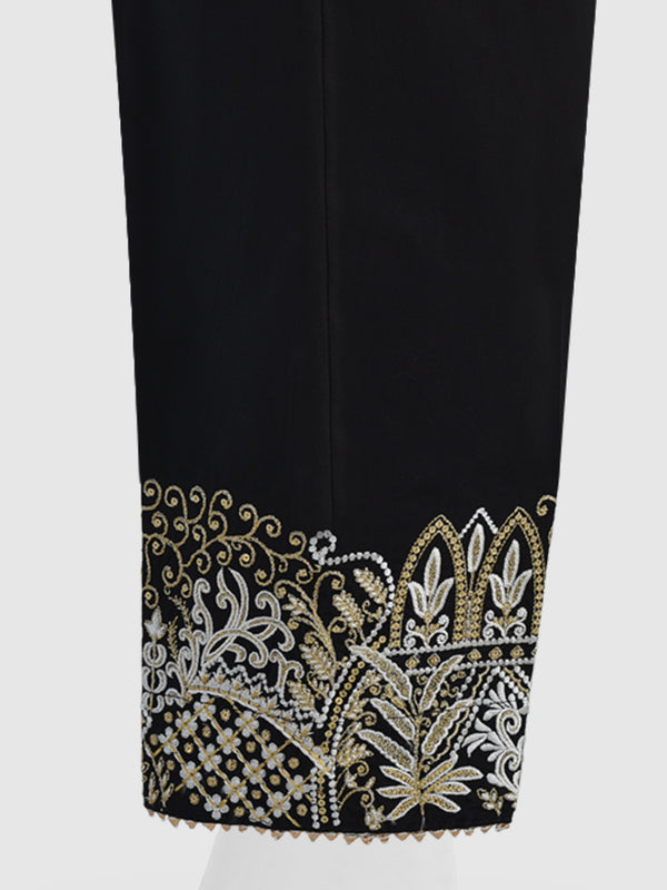 Women Black Lawn Embroidered Trouser - OWESP-2203005