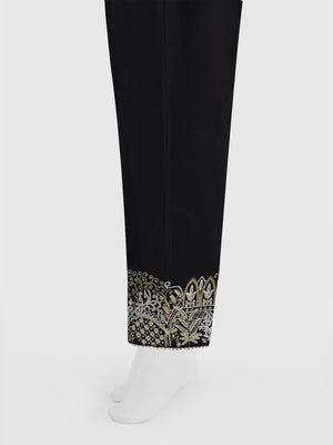 Women Black Lawn Embroidered Trouser - OWESP-2203005
