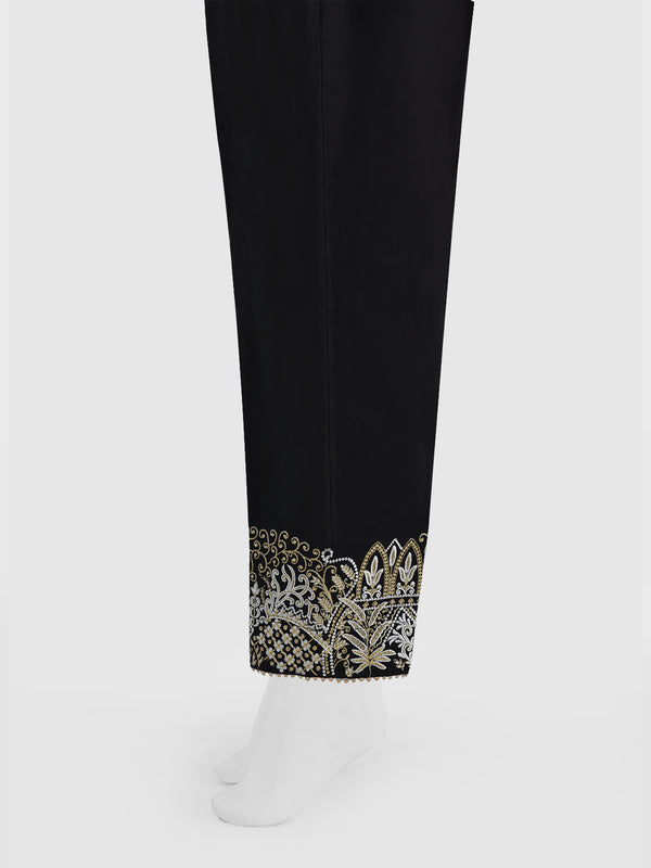 Women Black Lawn Embroidered Trouser - OWESP-2203005