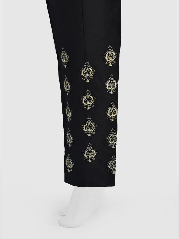 Women Black Dyed Embroidered Trouser - OWESP-2301024-3