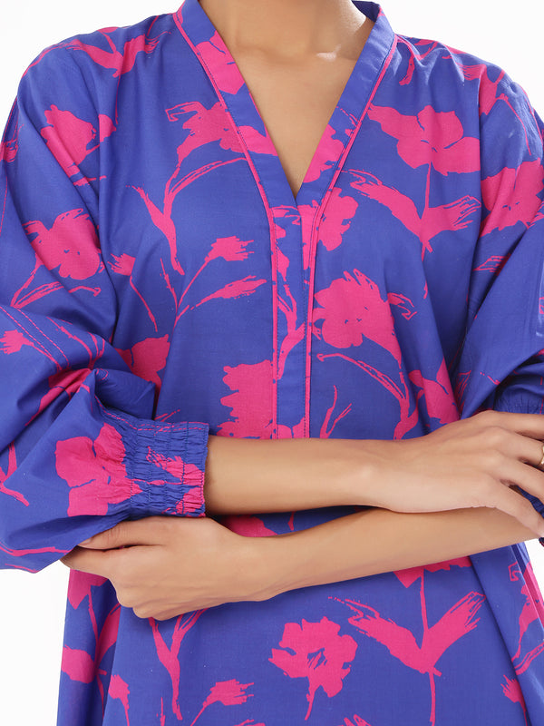 2Pc Printed Pret & Unstitched Shirt Trouser Swiss Lawn Pink