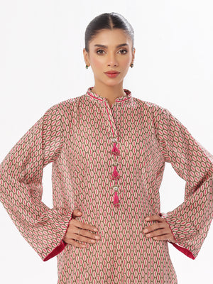 1Pc Printed Pret & Unstitched Kurti Masoori Lawn Green