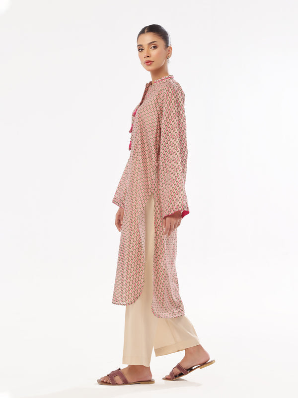 1Pc Printed Pret & Unstitched Kurti Masoori Lawn Green