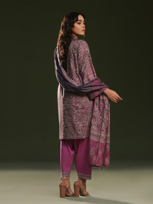 3Pc Printed Pret Suit Cambric Magenta - OW3P-2411015