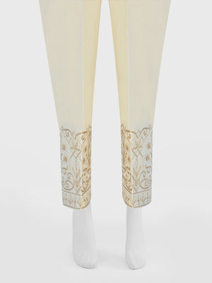 Women Natural Cream Yarn Dyed Trouser - OWESP-1901219-A