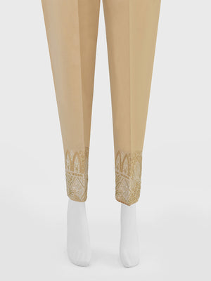 Women Beige Lawn Trouser - OWESP-2203004