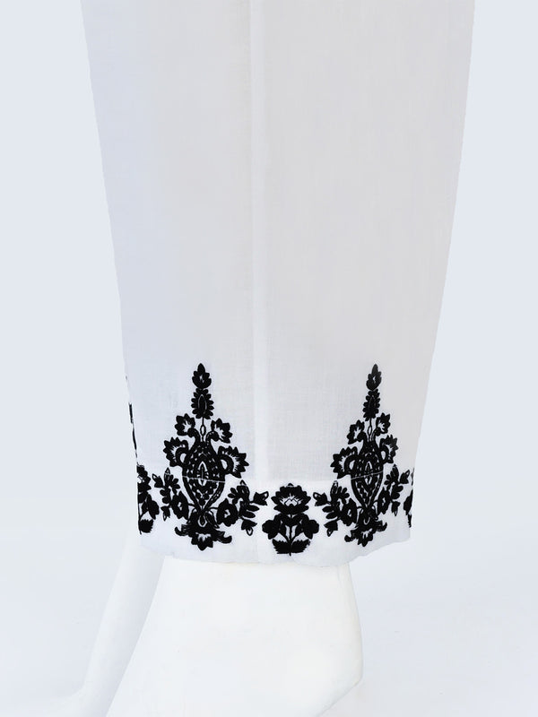 Women White Lawn Trouser - OWESP-2203001