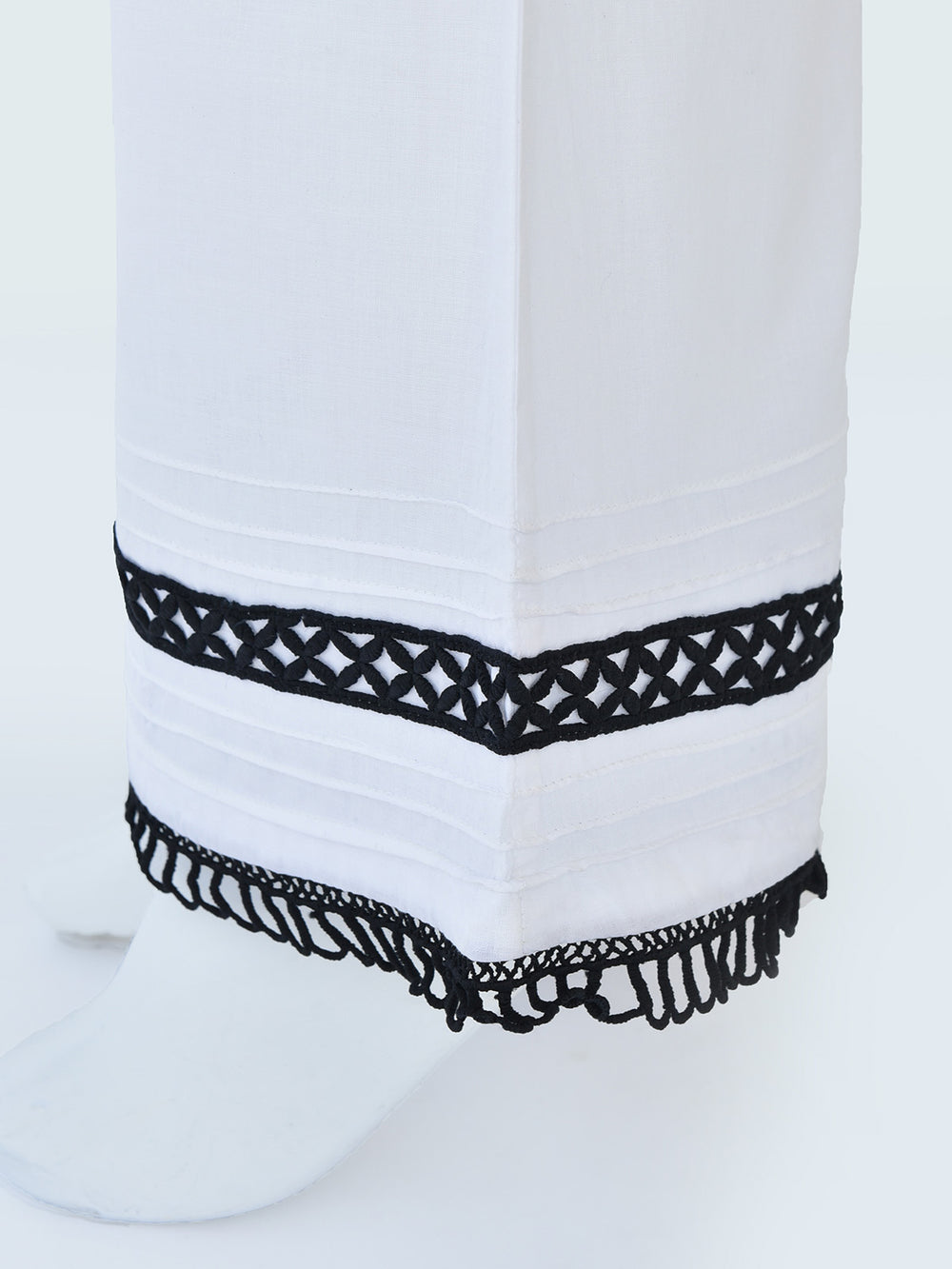 Women White Lawn Trouser - OWBBP-2109012