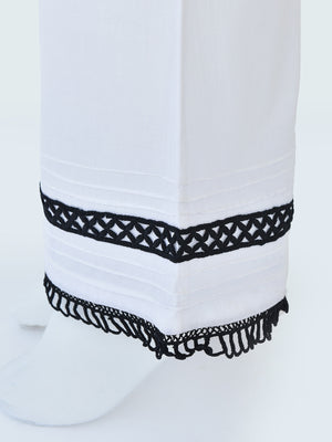 Women White Lawn Trouser - OWBBP-2109012