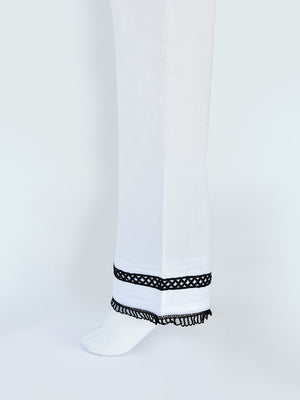 Women White Lawn Trouser - OWBBP-2109012