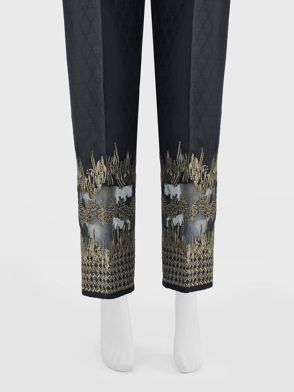 Women Black Jacquard Trouser - OWEJSP-1812003