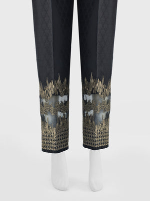Women Black Jacquard Trouser - OWEJSP-1812003