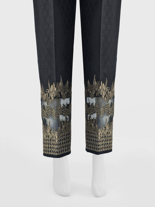 Women Black Jacquard Trouser - OWEJSP-1812003