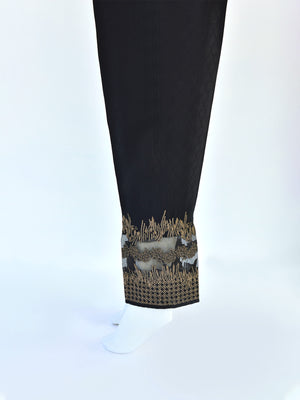 Women Black Jacquard Trouser - OWEJSP-1812003