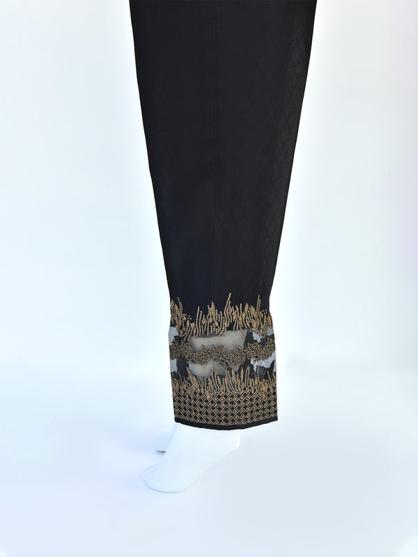 Women Black Jacquard Trouser - OWEJSP-1812003