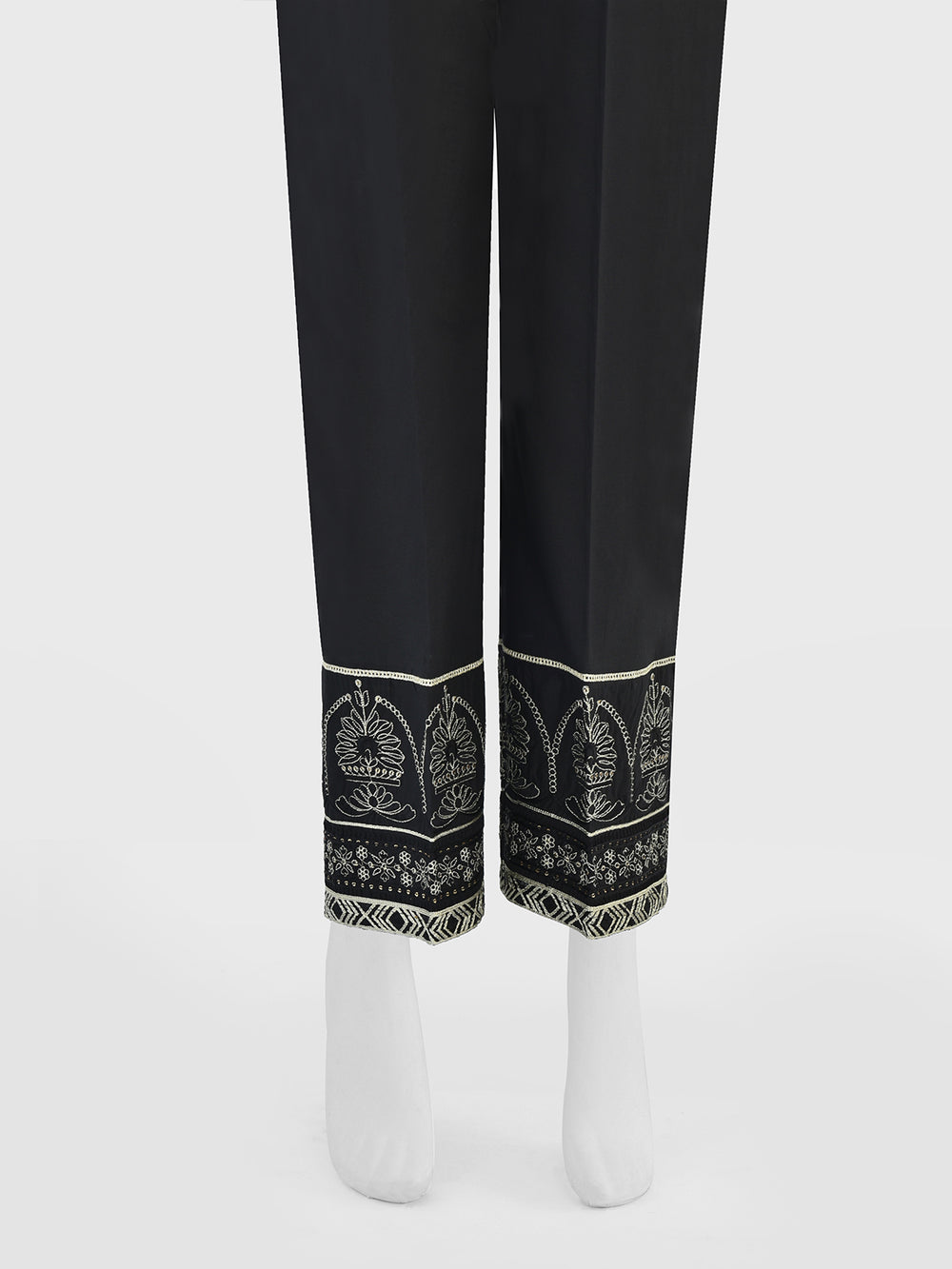 Women Black Lawn Trouser - OWESP-2301029-2