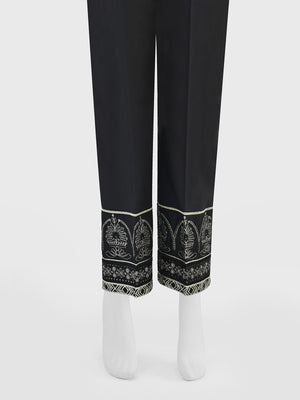 Women Black Lawn Trouser - OWESP-2301029-2