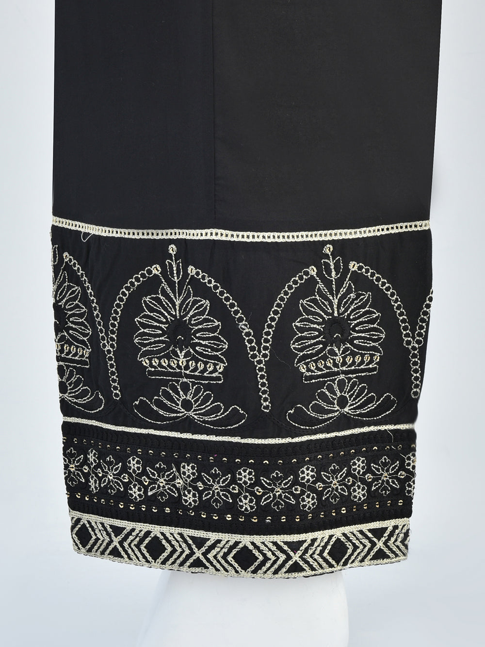 Women Black Lawn Trouser - OWESP-2301029-2