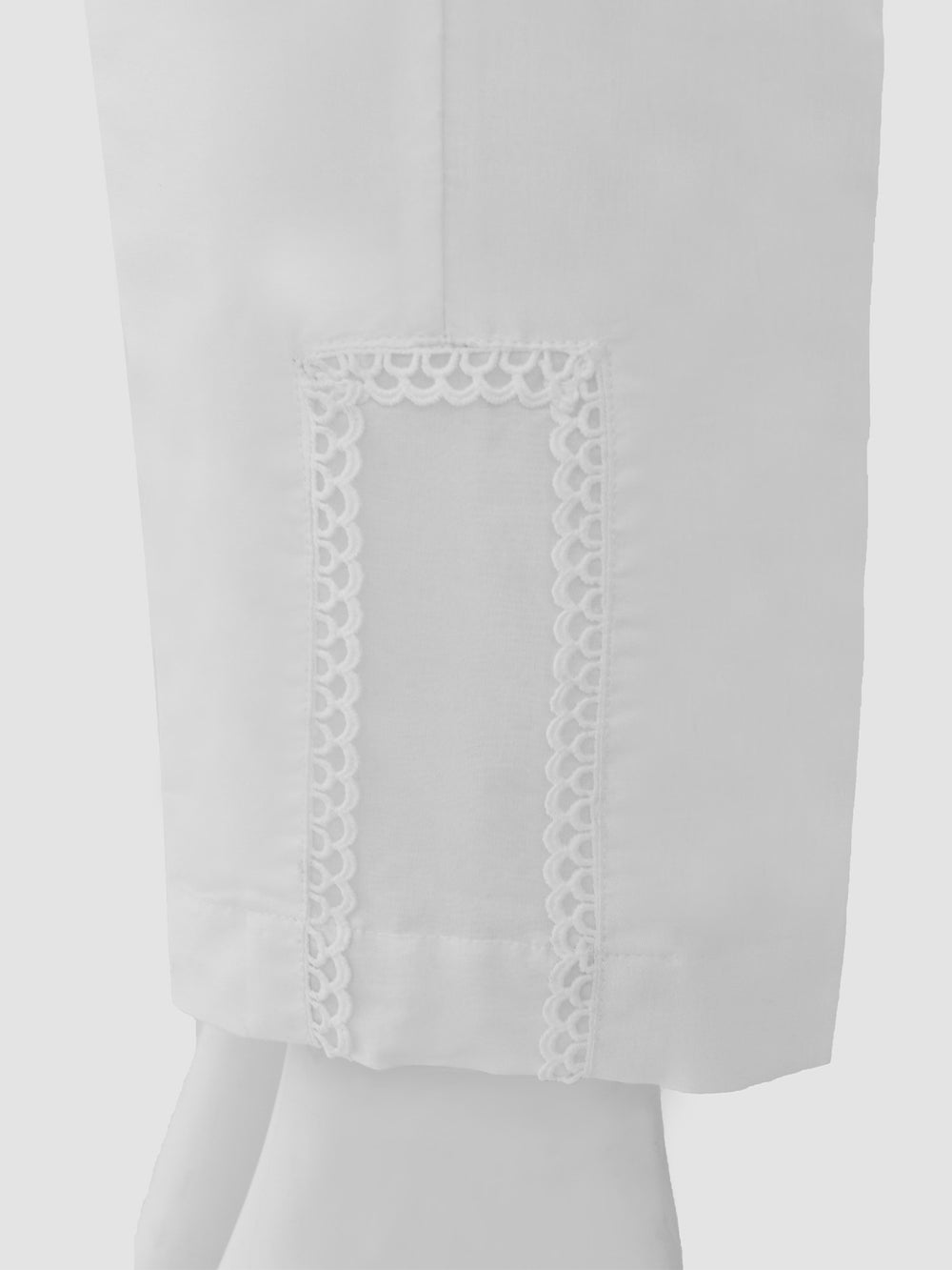 Women White Silk Blend Trouser - OWSP-2208028-1