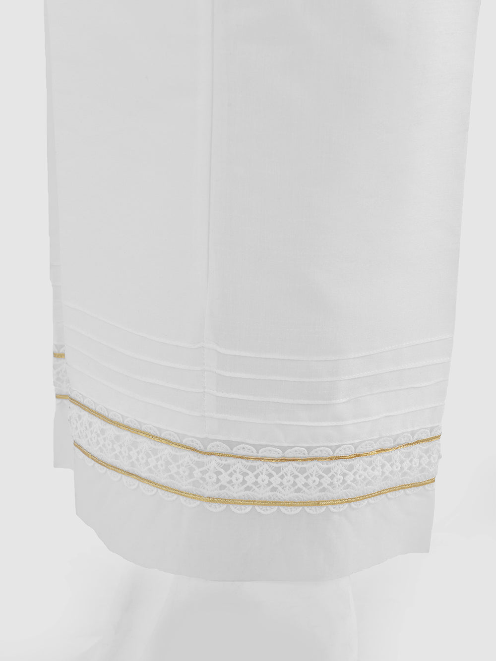 Women White Silk Blend Trouser - OWSP-2208030-1