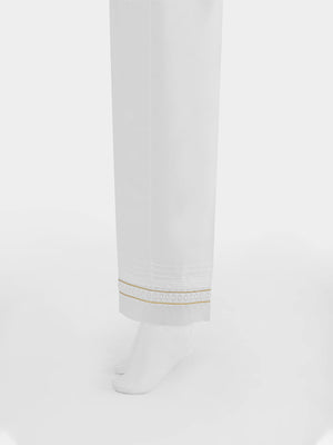 Women White Silk Blend Trouser - OWSP-2208030-1