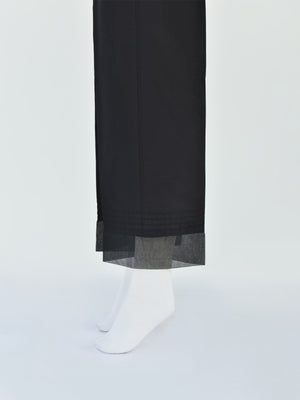 Women Black Silk Blend Trouser - OWSP-2208030