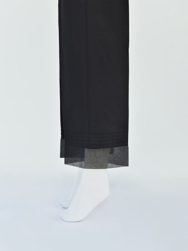 Women Black Silk Blend Trouser - OWSP-2208030