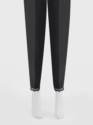 Women Black Lawn Trouser - OWSP-2310040